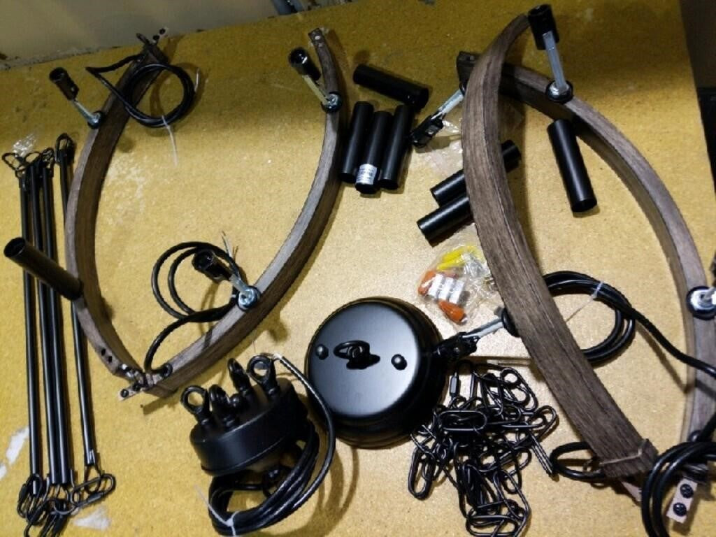 8-Light Farmhouse Candle Hanging Light Fixture, Ad