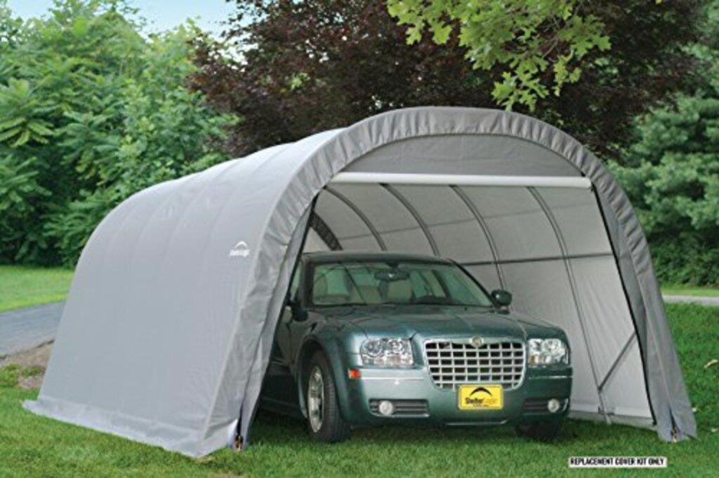ShelterLogic Garage-in-a-Box Rountop, Grey, 12 x 20 x 8 ft.