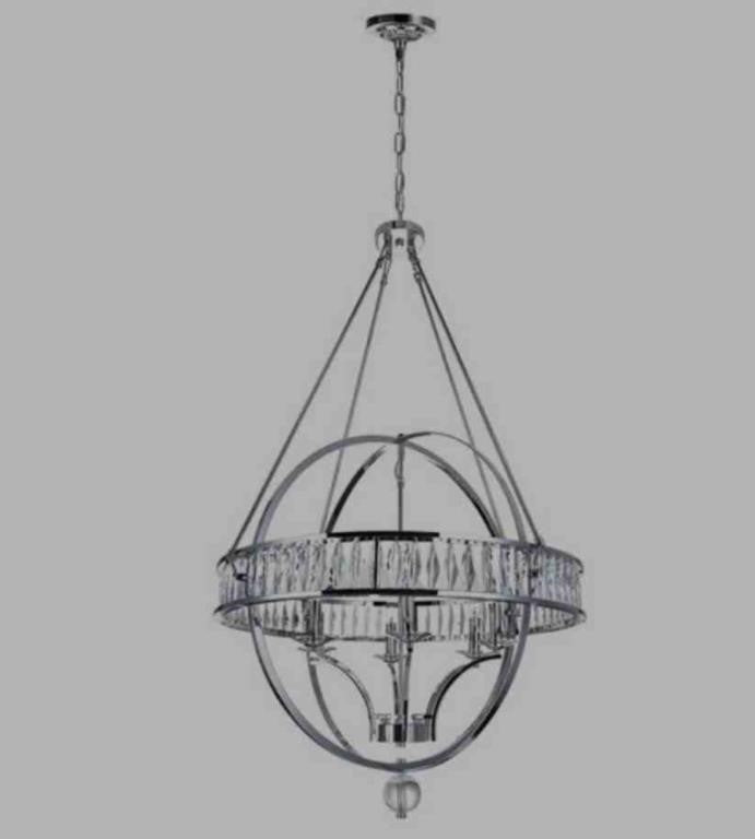 CWI Lighting Arkansas Chandelier - 6-Light - 30-in - Chrome -