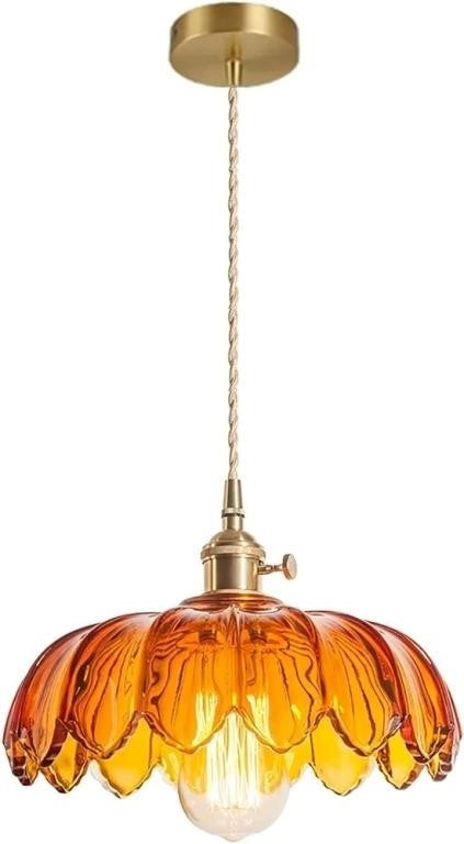 LOTREE Amber Glass Pendant Light Fixtures Medium 9