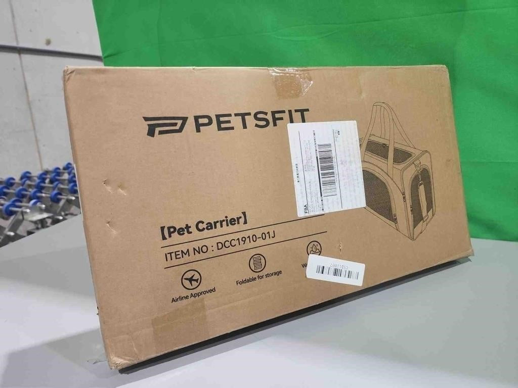 Petsfit Airline Approved Pet Carrier, 18x8x11" with Removable Dual-Sided Padding, 2-Way Placement, Fits Under Most Airplane Seats, Escape Proof, Black