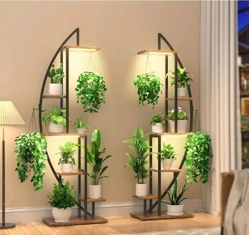BACEKOLL Indoor Plant Stand with Grow Lights