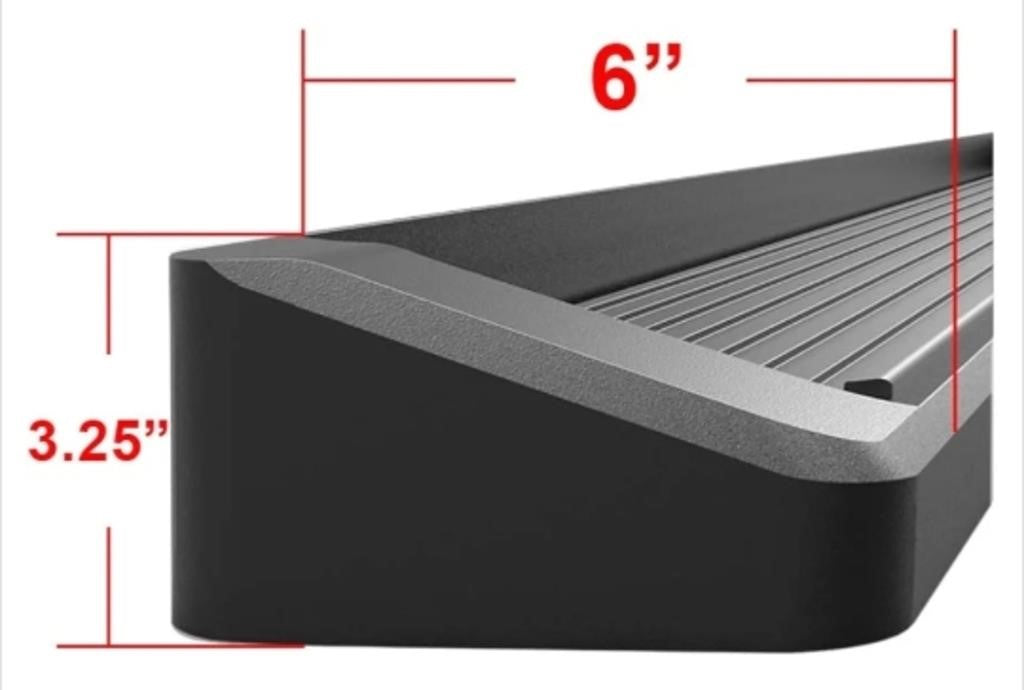 APS Premium 6in Black Running Boards, Full Size Van 15-24, 32"/96"