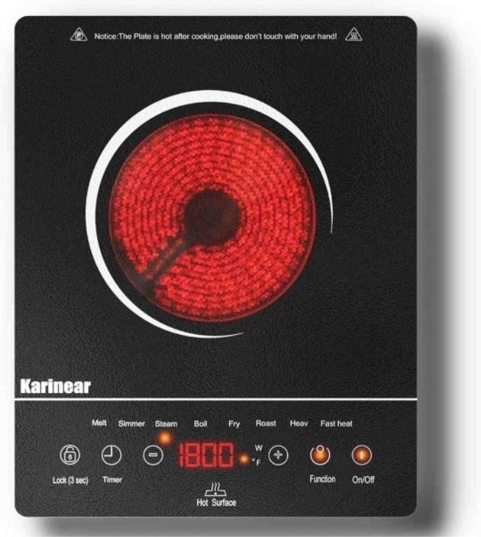 Karinear Portable Electric Ceramic Cooktop