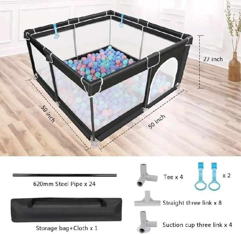 Flavery Baby Playpen, 50x50" Large Playpen for Tod