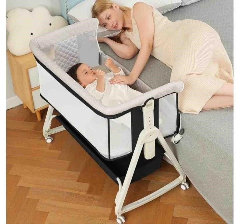 Baby Bassinet, Bedside Sleeper for Baby (Upgrade Black)