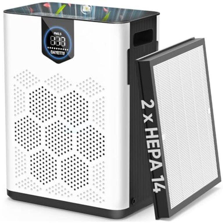 DAYETTE Air Purifiers for Home, HEPA 14 Filter for Large Room up to 3000ft², 6-Stage Filtration, AP303, White