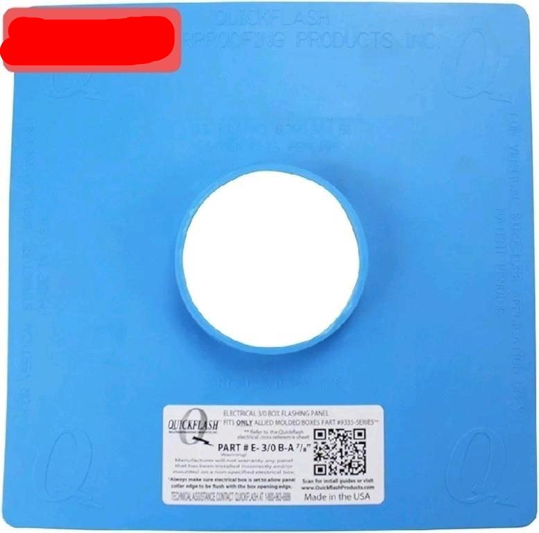 Quickflash Electrical 3/0 Box Flashing Panel