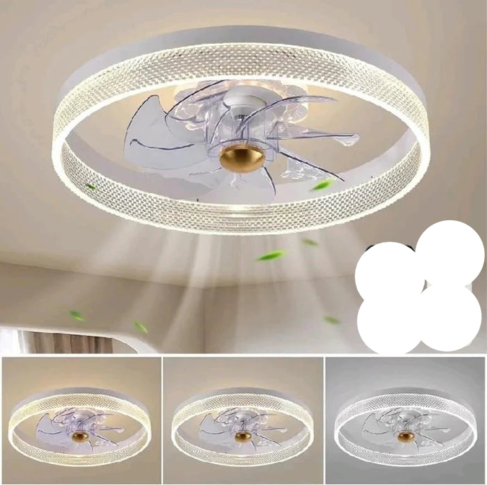 Feqwgny Flush Mount Ceiling Fan with light, White