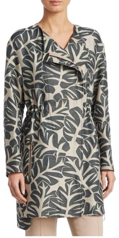 Akris Punto Women's Green Tropical Leaf Jacquard H