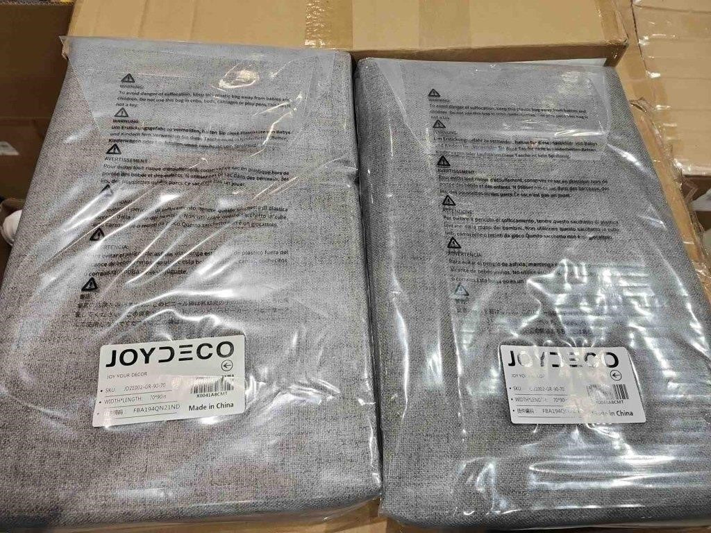 Joydeco Blackout Room Divider Curtains, 70W x 90L Inch, Grey