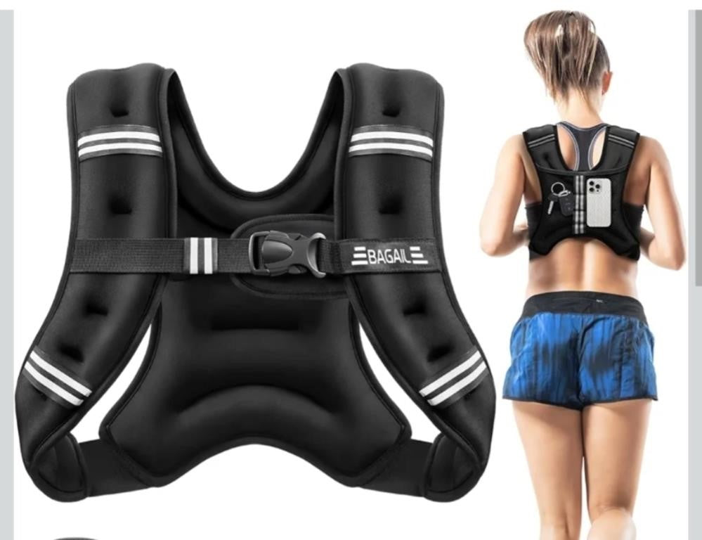 BAGAIL 10lbs Weight Vest with Detachable Phone Pouch
