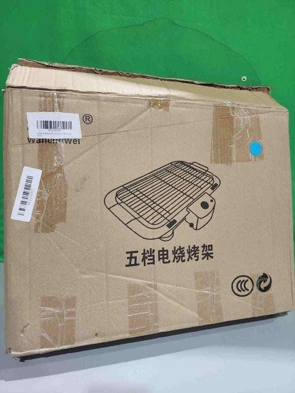 Beini Smokeless Indoor/Outdoor Electric Grill, Adjustable Temperature Control, Removable Water Filled Drip Tray, 2000 W, Black