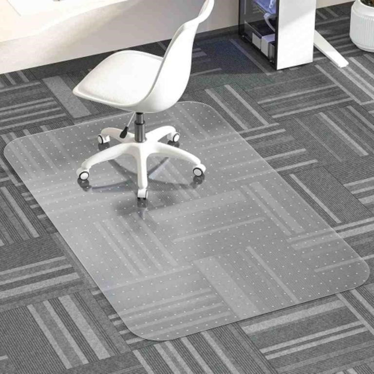 MESHDO Office Chair Mat for Carpet, 30" X 48" X 0.09" Desk Chair Mat for Carpet Floors, Clear and Thick Rolling Computer Chair Mat