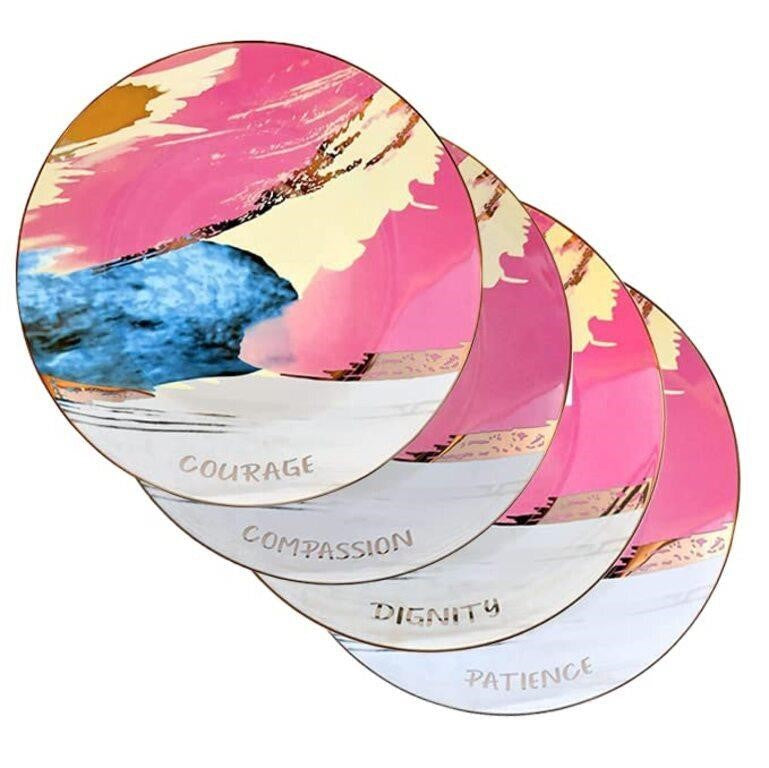 ChitChat Ware Porcelain Plates - Set of 4