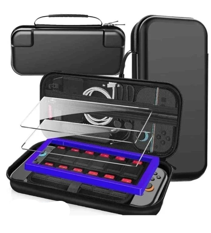 TZGZT Travel Carrying Case for Nintendo Switch 2 2025, Large Volume Accessories Bundle Holder, 2 Screen Protector, Hard Protective Cover Estuche Funda, Black