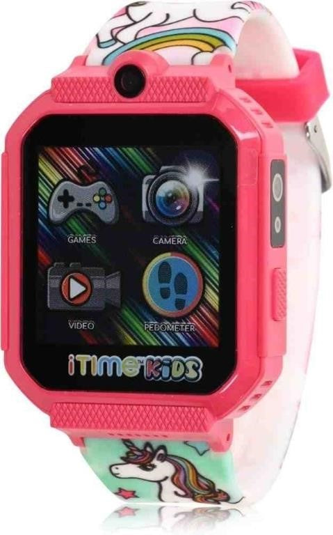 Accutime iTIME Kids Unicorn Hot Pink Educational Learning Touchscreen Smart Watch Toy