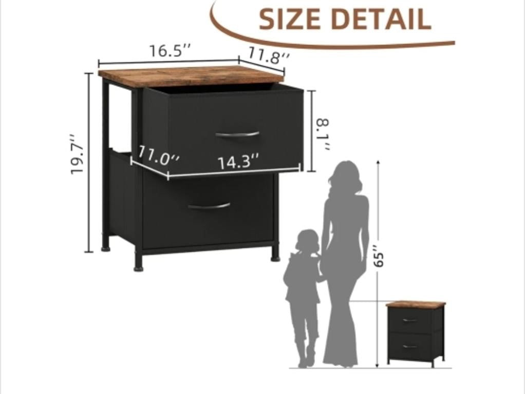 Somdot Nightstand with 2 Drawers