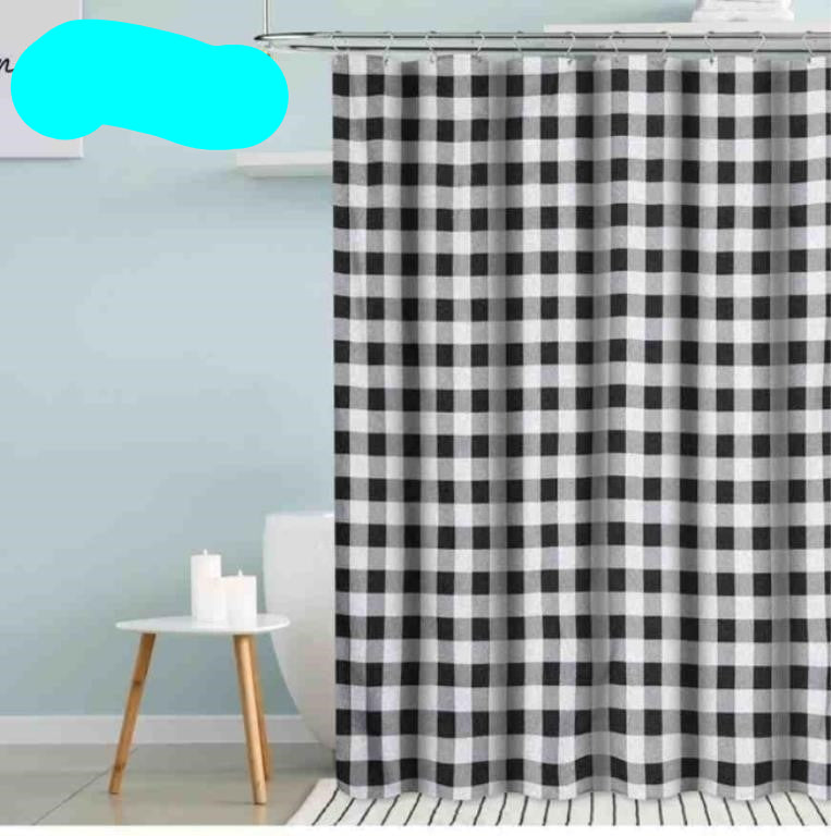 Moslovstar Buffalo Check Shower Curtain, Farmhouse Style Black and White Plaid Water-Repellent Polyester Bath Curtain Machine Wash, 72 x 72 Inch -