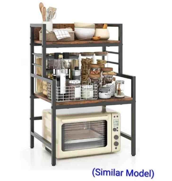 Microwave Stand Countertop, 3-Tier Microwave Oven Rack with Storage, GOFLAME