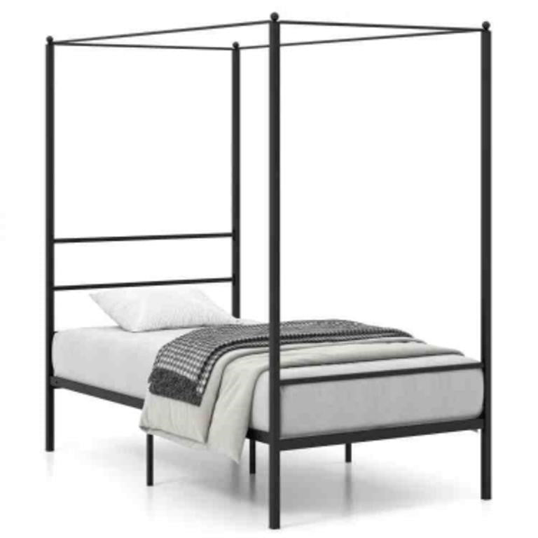 Bed Frame with Slat Support Twin Size Model HU10408DK-T