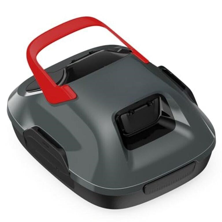 Gosvor Cordless Robotic Pool Cleaner, Lasts 90 Min, Automatic Vacuum for Above-Ground Pools up to 860 Sq.ft, Portable, Self-Parking, Orange, Model: LiteVac 800 -