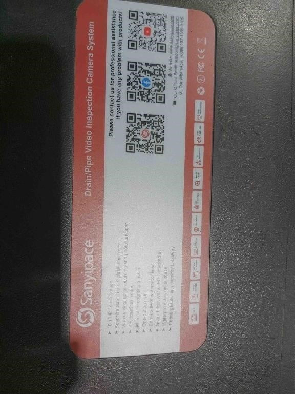 Sanyipace Sewer Camera – 7mm Stiff Cable Self-Leveling Drain Camera with 512Hz Transmitter, 10-inch Touch Screen, Wireless Keyboard, 1080P HD Inspection Camera for Plumbing, Ducts, Pipes (165FT/50M)