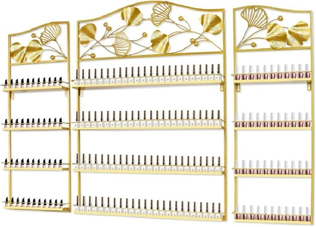 EBANKU 4 Tier Metal Wall Mounted Nail Polish S