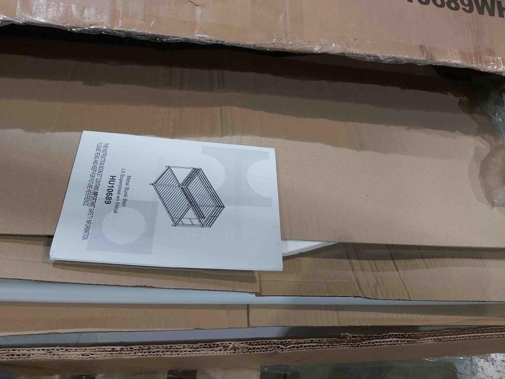 Metal Bunk Bed With Ladder and Full- Leng