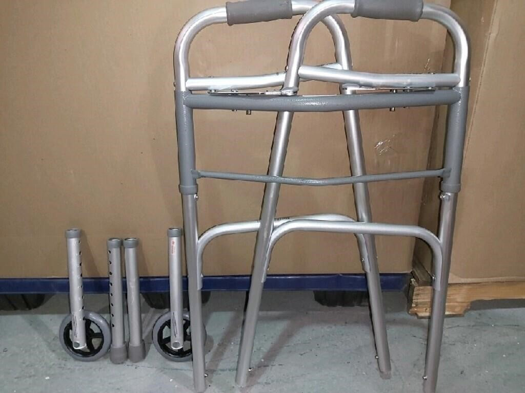 Drive Medical Deluxe Two Button Folding Walker wit