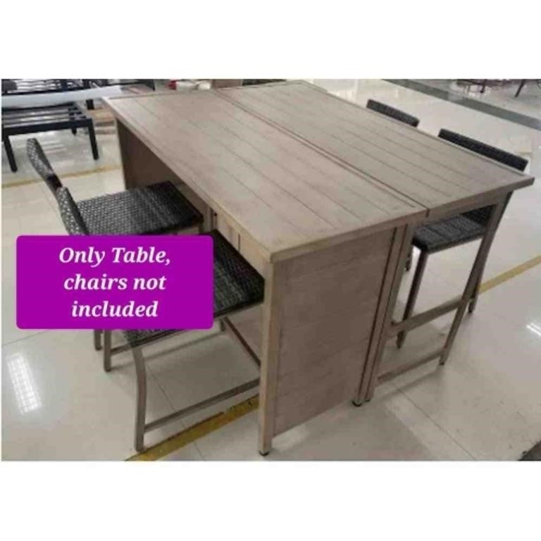 Hampton Bay Ashford Park Hand Painted Steel Folding Bar Table