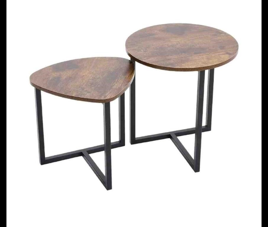 Small Round Coffee Table,Set of 2 End Tables
