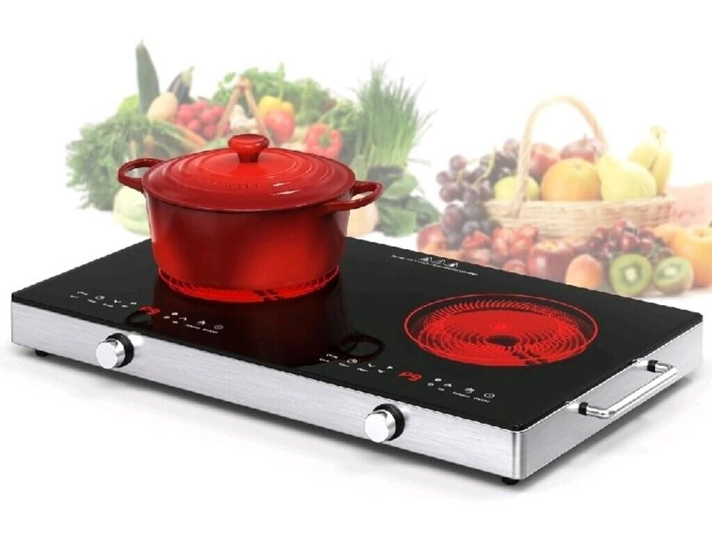 VBGK Electric Cooktop, 120V 2400W, 9 Power Levels, BLACK