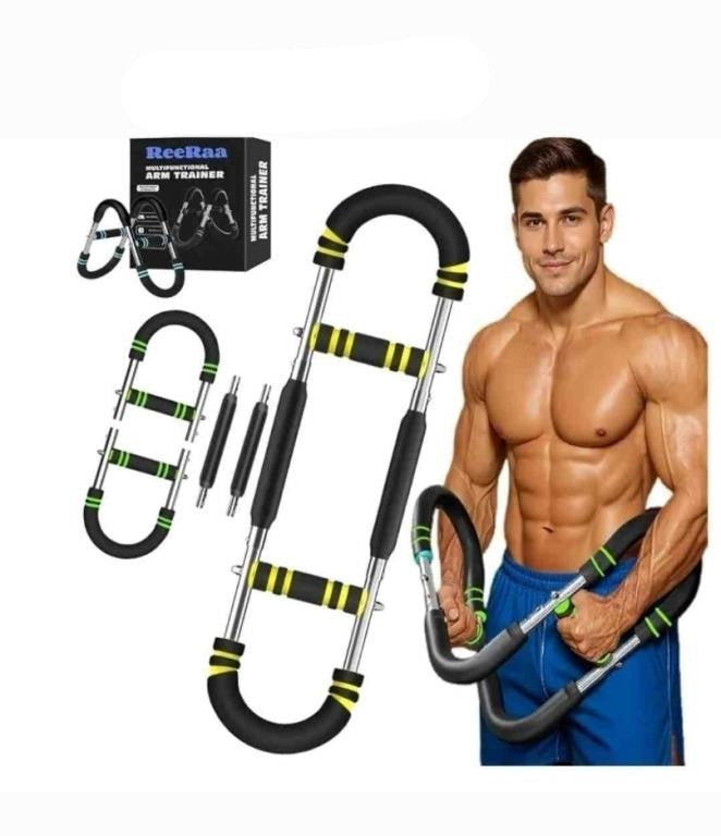 Ree Raa Twister Arm Trainer, Wrist Exerciser Forearm Exerciser, Muscle Building, Portable Twister Bar, Black/Gold -