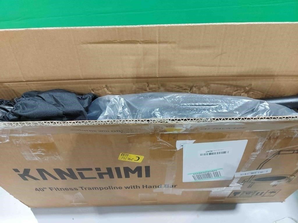 Kanchimi 40" Folding Mini Fitness Indoor Exercise Workout Rebounder Trampoline with Handle, Max Load 330lbs