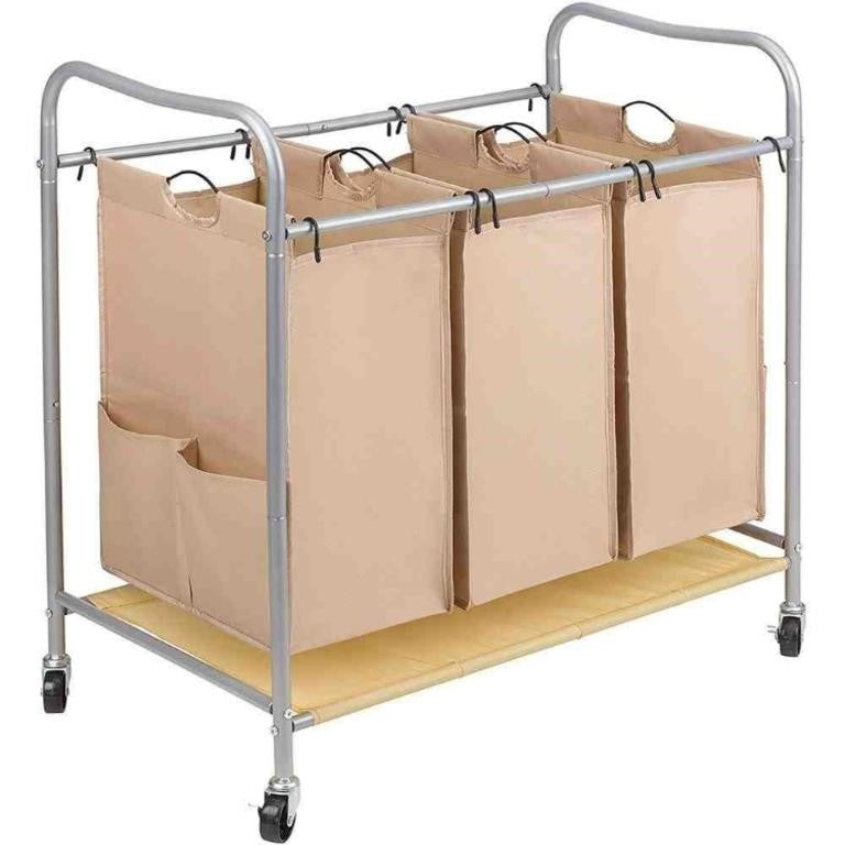 JINAMART Laundry Sorter Basket With Rolling Cart