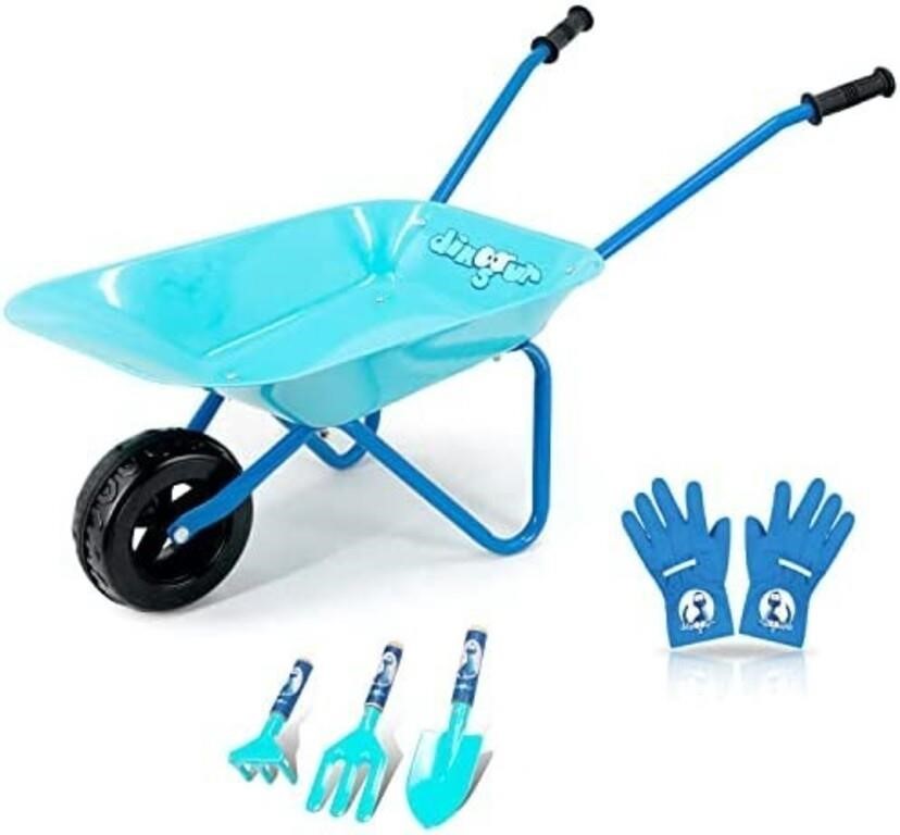 Colwelt Kids Wheelbarrow 5Pcs, Steel Wheelbarrow f