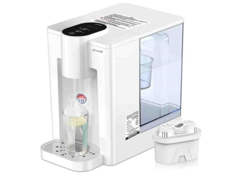 FRIZZLIFE TF900 Instant Hot Water Dispenser Filter, Countertop Water Filter System, 5 Temperatures & 3 Volume Settings, High Temp Safety Lock, Zero Installation, UL Standard Tested, 1 Filter Included