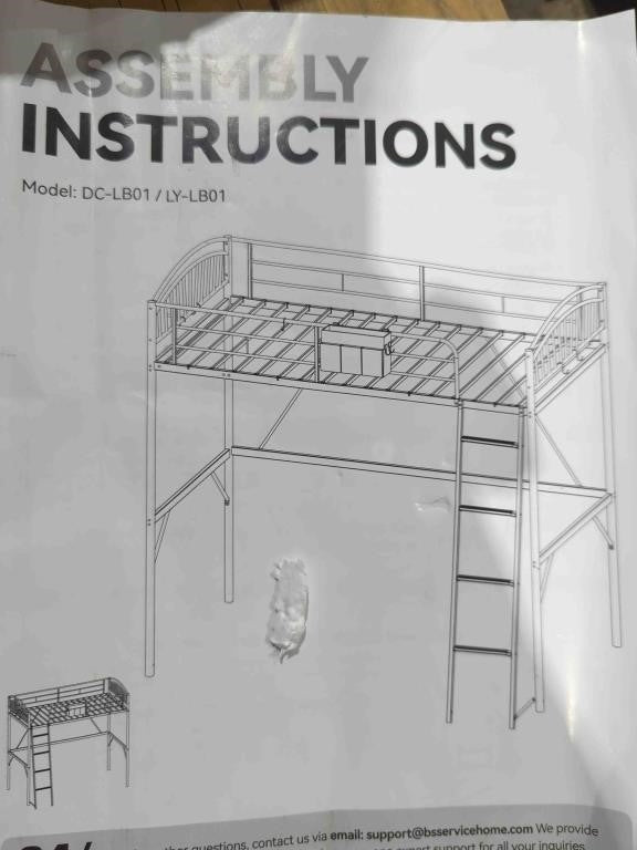 Decofy Metal Loft Bed Twin Size, Twin Loft Bed with Bedside Caddy