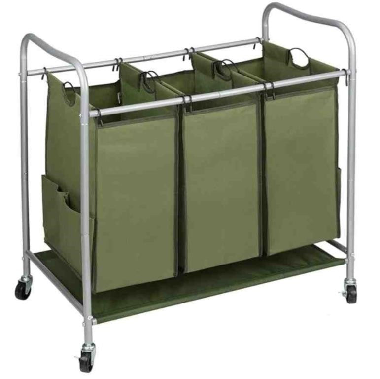 JINAMART Laundry Sorter Basket With Rolling Cart