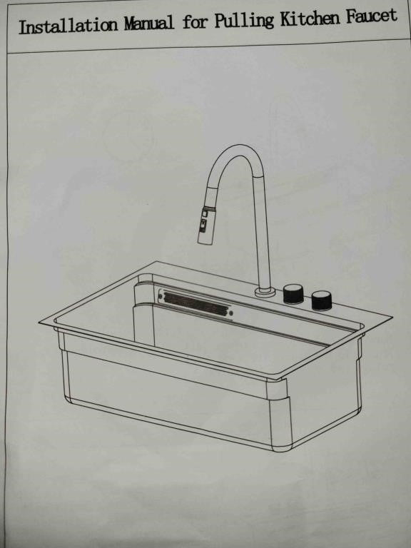 Kitchen Sink with Faucet Combo Double Step Workstation 33X22