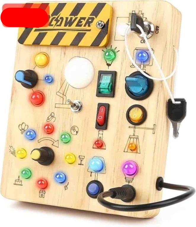 Joyreal Montessori Busy Board, Wooden