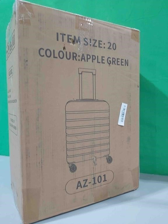 Carry on Luggage AnyZip PC ABS Hardside Luggage with 4 Universal Wheels TSA Lock Suitcase 20 Inch, Apple Green -