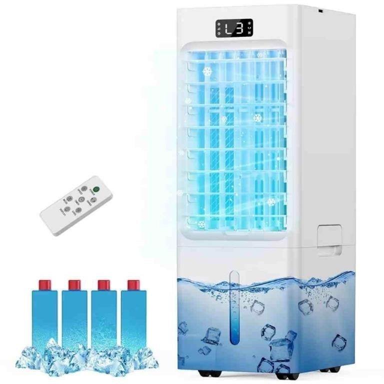 Portable Air Cooler, 6000ML Water Tank with 4 Ice Packs