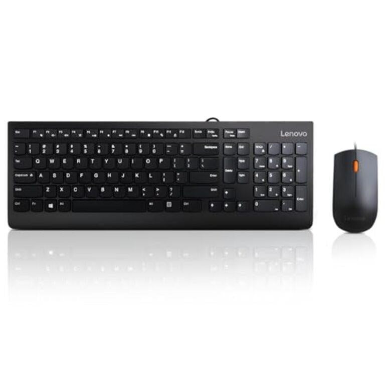 Lenovo 300 USB Combo, Full-Size Wired Keyboard & Mouse