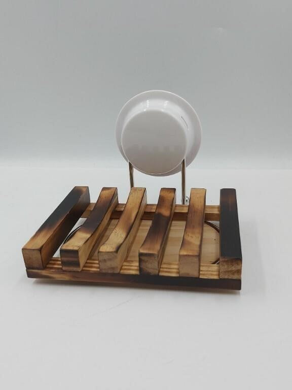 Wooden Soap Holder with Suction Cup for Bathroom a