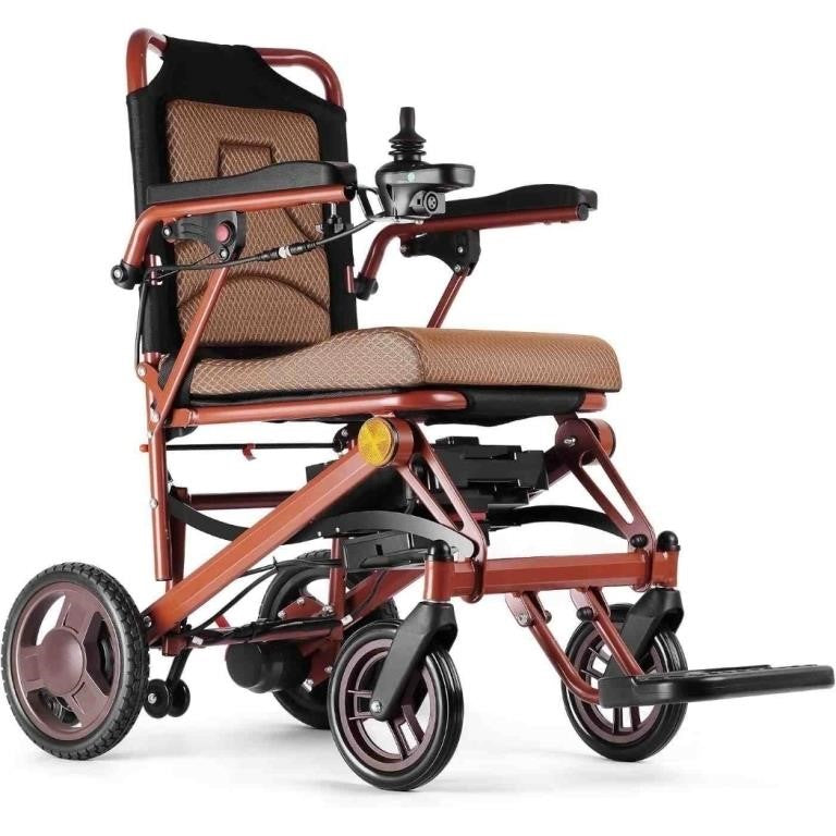 Lightweight Electric Wheelchairs For Adults Brown 24V