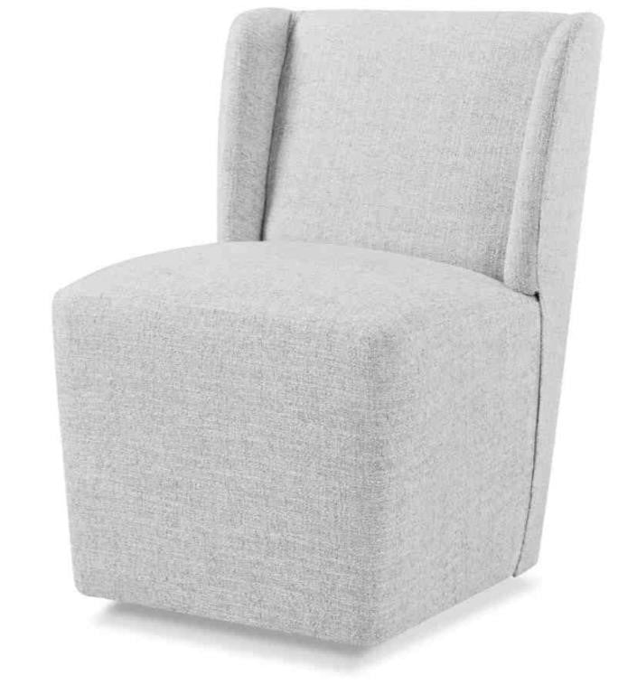 KISLOT Upholstered Dining Chair with Casters Wingback Modern