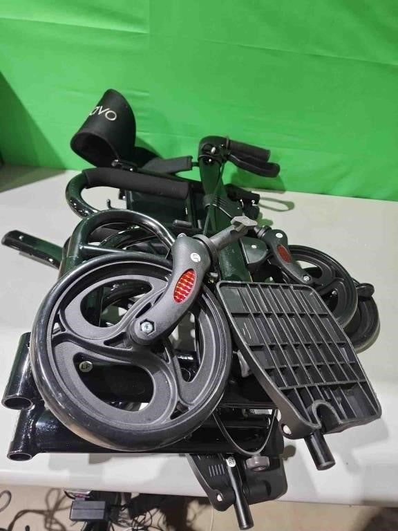 Helavo 2-in-1 Walker Wheelchair Combo Foldable Rollator Transport Chair with Footrests, Lightweight Convertible Wheelchair Walker for Seniors, 300 lbs Capacity