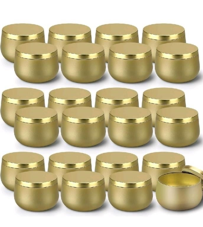 24 PCS Empty Tin Candle Jars for Making Candles,